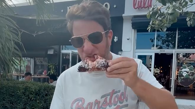 man eating